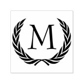 Aangepaste klassieke zwarte Laurel Wreatves Motif Zelfinktende Stempel (Design)
