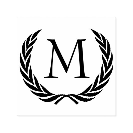 Aangepaste klassieke zwarte Laurel Wreatves Motif Zelfinktende Stempel (Design)
