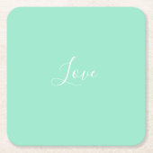 Aangepaste kledingbundel Mint Solid Color Minimali Kartonnen Onderzetters (Voorkant)