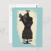 aangepaste kledingdummy mode mannequin naaien briefkaart (Voorkant / Achterkant)