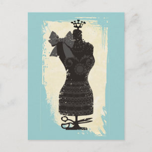 aangepaste kledingdummy mode mannequin naaien briefkaart