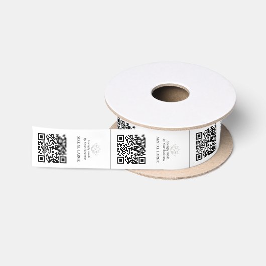 Aangepaste kledinglabels bovenste kraag QR-logo Satijnen Lint (Spoel)