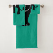 Aangepaste kleeddoeken met Lion Silhouette Bad Handdoek (Insitu)