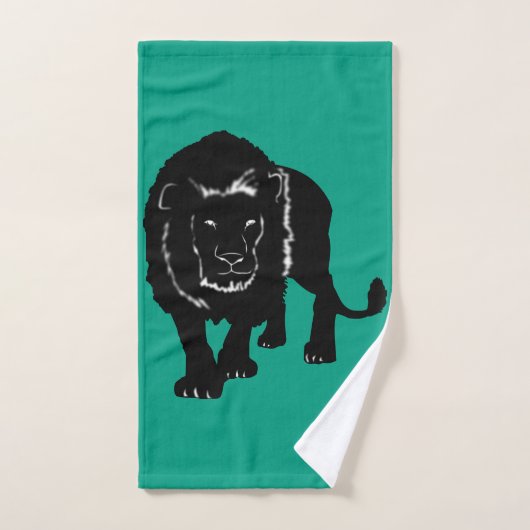 Aangepaste kleeddoeken met Lion Silhouette Bad Handdoek (Handdoek)