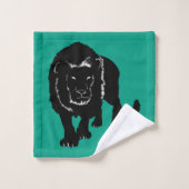 Aangepaste kleeddoeken met Lion Silhouette Bad Handdoek (Wasdoekje)