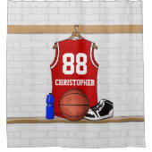 Aangepaste kleedkamer basketbal Jersey Douchegordijn (Voorkant)