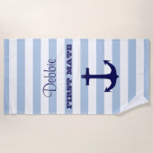 Aangepaste kleerhanddoek van eerste stuurmantel strandlaken (Voorkant)