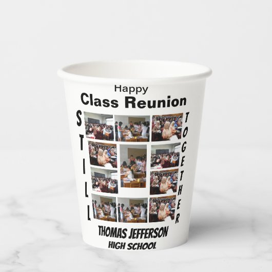 Aangepaste kleerklasse reünie 11 Fotocollage Papieren Bekers (Voorkant)
