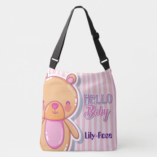 Aangepaste kleertas Hallo Baby Crossbody Tas (Voorkant)