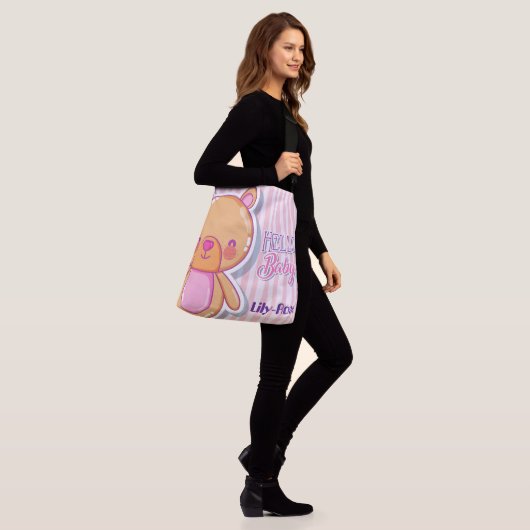 Aangepaste kleertas Hallo Baby Crossbody Tas (Op model)