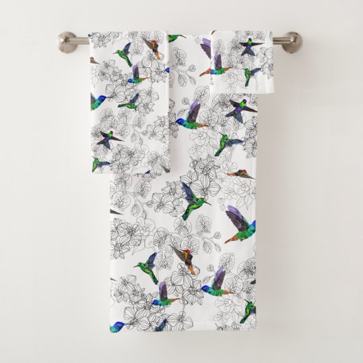 Aangepaste kleertuindoeken met levende vogels bad handdoek (Insitu)