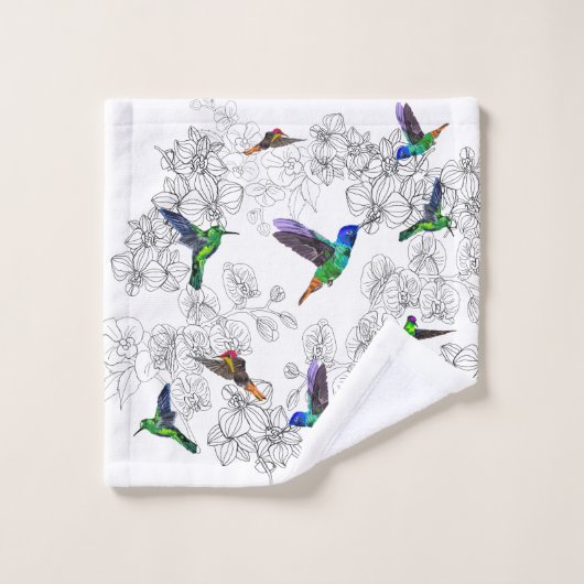 Aangepaste kleertuindoeken met levende vogels bad handdoek (Wasdoekje)