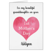 Aangepaste kleindochter 1ste Moederdag (Voorkant)