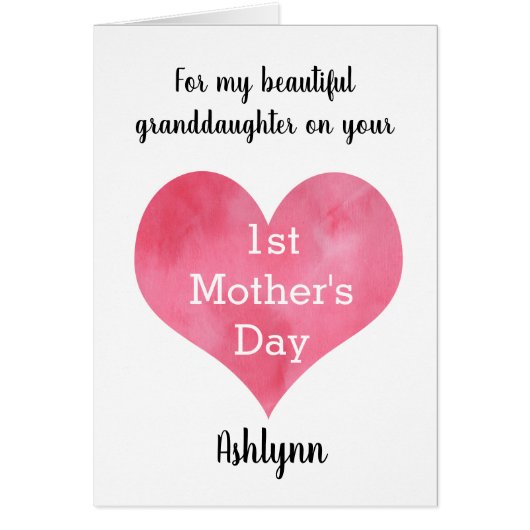 Aangepaste kleindochter 1ste Moederdag (Voorkant)