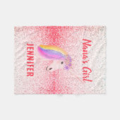 Aangepaste kleindochter Roze Unicorn Fleece Deken (Voorkant (Horizontaal))
