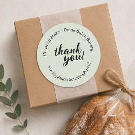 Aangepaste kleine batch bakkerij bedankt ronde sti sticker