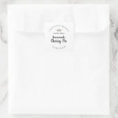 Aangepaste kleine batch bakkerij kersen taart vierkante sticker (Tas)
