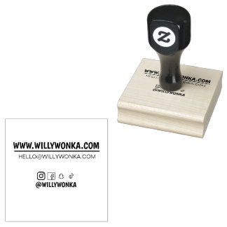 Aangepaste kleine bedrijfskaart – Social Media-log Rubberstempel
