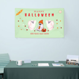 Aangepaste kleine bedrijfslogo Halloween-feest Spandoek