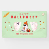 Aangepaste kleine bedrijfslogo Halloween-feest Spandoek (Horizontaal)