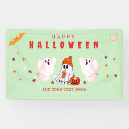Aangepaste kleine bedrijfslogo Halloween-feest Spandoek