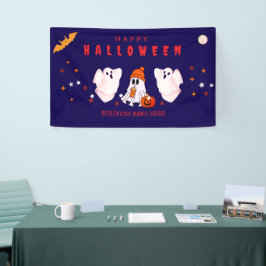 Aangepaste kleine bedrijfslogo Halloween-feest Spandoek