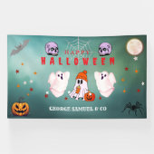 Aangepaste kleine bedrijfslogo Halloween-feestbann Spandoek (Horizontaal)