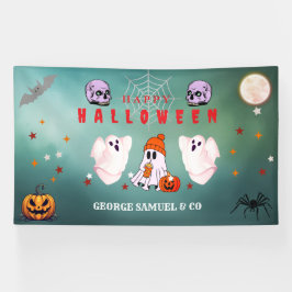 Aangepaste kleine bedrijfslogo Halloween-feestbann Spandoek