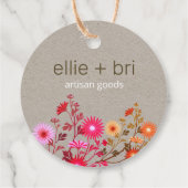 Aangepaste kleine bedrijven Boho Floral Hang Label (Achterkant)