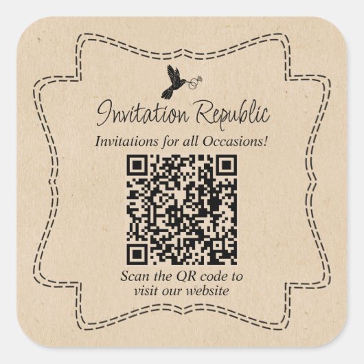 Aangepaste kleine bedrijven leveren QR-codetabel Vierkante Sticker (Voorkant)