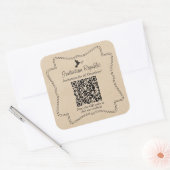 Aangepaste kleine bedrijven leveren QR-codetabel Vierkante Sticker (Envelop)