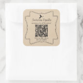 Aangepaste kleine bedrijven leveren QR-codetabel Vierkante Sticker (Tas)