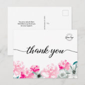 Aangepaste kleine bedrijven logo Waterverf Floral Briefkaart (Voorkant / Achterkant)