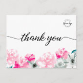 Aangepaste kleine bedrijven logo Waterverf Floral Briefkaart (Voorkant)