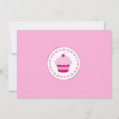 Aangepaste kleine cupcake 1e uitnodiging voor gebo (Achterkant)