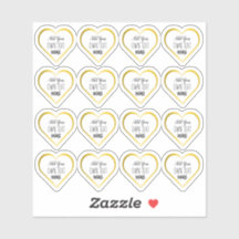 Aangepaste kleine doorzichtige gouden hartstickers