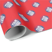 Aangepaste kleine herhalende logo achtergrond cadeaupapier (Rol Hoek)