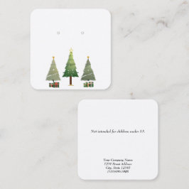 Aangepaste kleine kerstboom oorbel display Kaarten Contactkaartje
