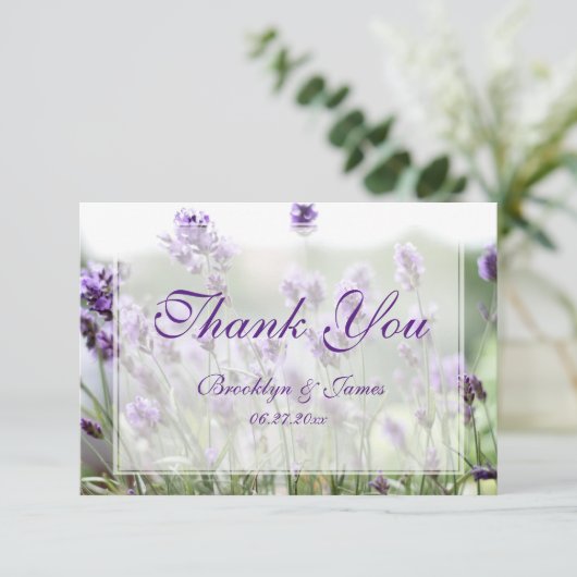 Aangepaste kleine lavender Bohemian bedankt (Staand voorkant)