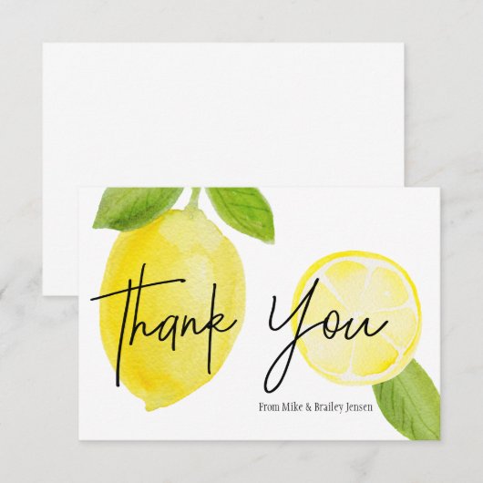 Aangepaste kleine leemon - Hartelijk dank - kaart (Voorkant / Achterkant)
