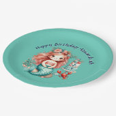 Aangepaste kleine meisjes zeemeermin verjaardagsfe papieren bordje (Gekanteld)