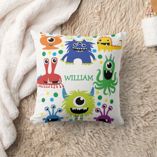 Aangepaste kleine monsters die babyjongen eten kussen (Deken)