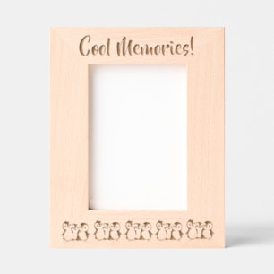 Aangepaste kleine pinguïns, winter, 5 x 7" portret gegraveerde lijstjes