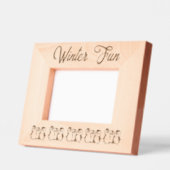 Aangepaste kleine pinguïns, winter, 6 x 4 "landsch gegraveerde lijstjes (Links)