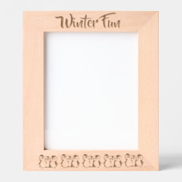 Aangepaste kleine pinguïns, winter, 8 x 10" Portre Gegraveerde Lijstjes