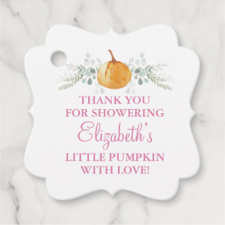 Aangepaste Kleine Pompoen Meisje Baby Shower Bedankjes Labels