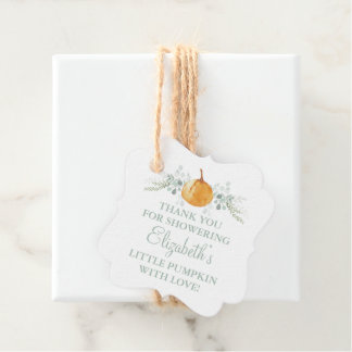 Aangepaste Kleine Pompoen Neutrale Baby Shower Bedankjes Labels