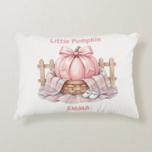 Aangepaste Kleine Pompoen Pinkoween Baby Waterverf Accent Kussen