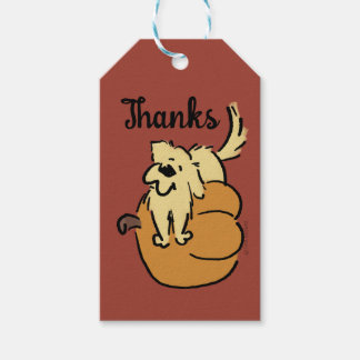 Aangepaste Kleine Pompoen Puppy Schattige Herfst B Cadeaulabel