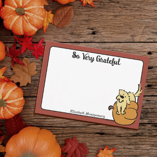 Aangepaste Kleine Pompoen Puppy Schattige Herfst D Bedankkaart